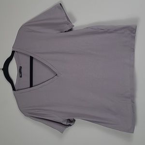 Zara gray vneck cropped tshirt